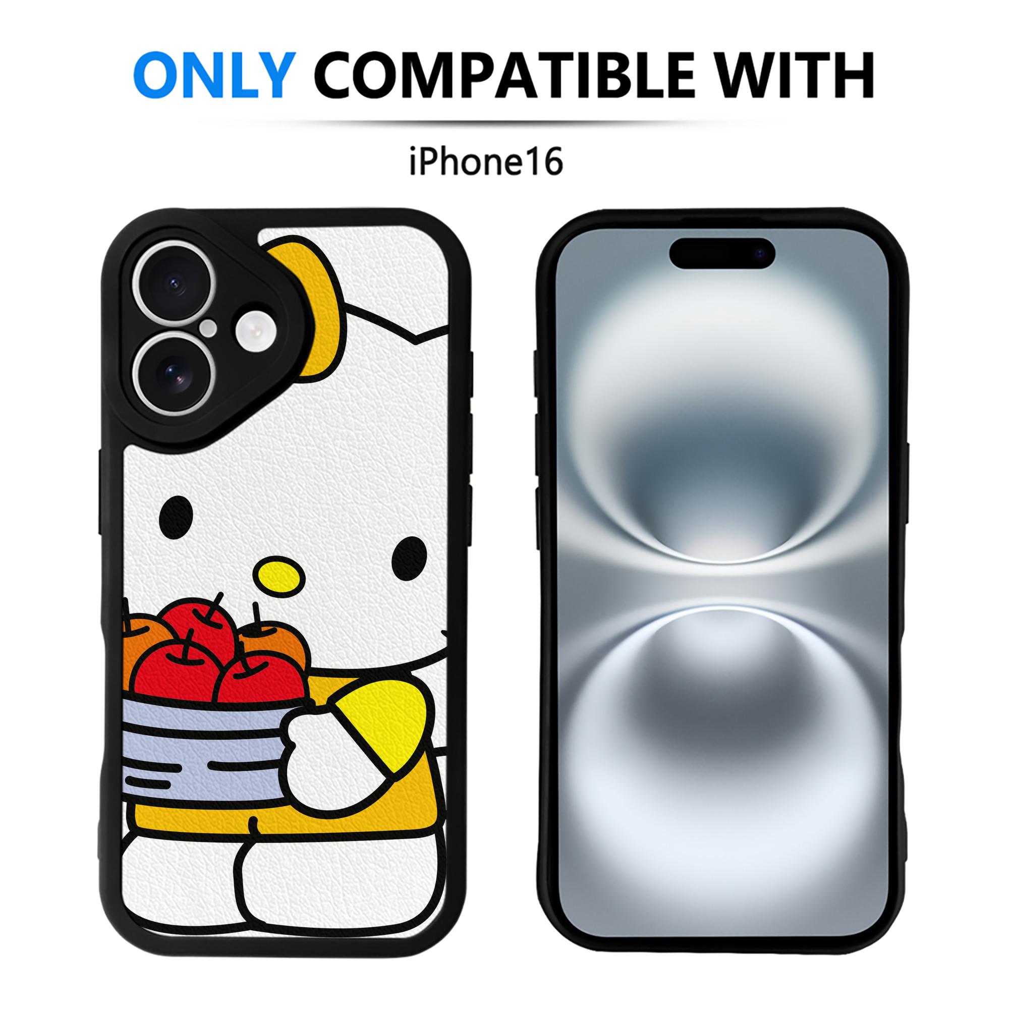 （画像用） Hello Kitty ハローキティ 【iPhone 16シリーズ対応】シリコンスマホケース（レザー調） 材質：シリコン